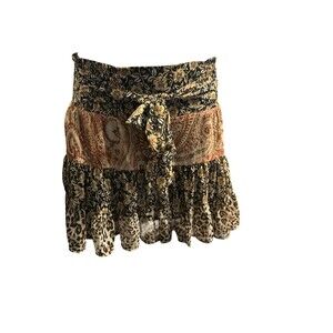 Zara floral print tier skirt small
